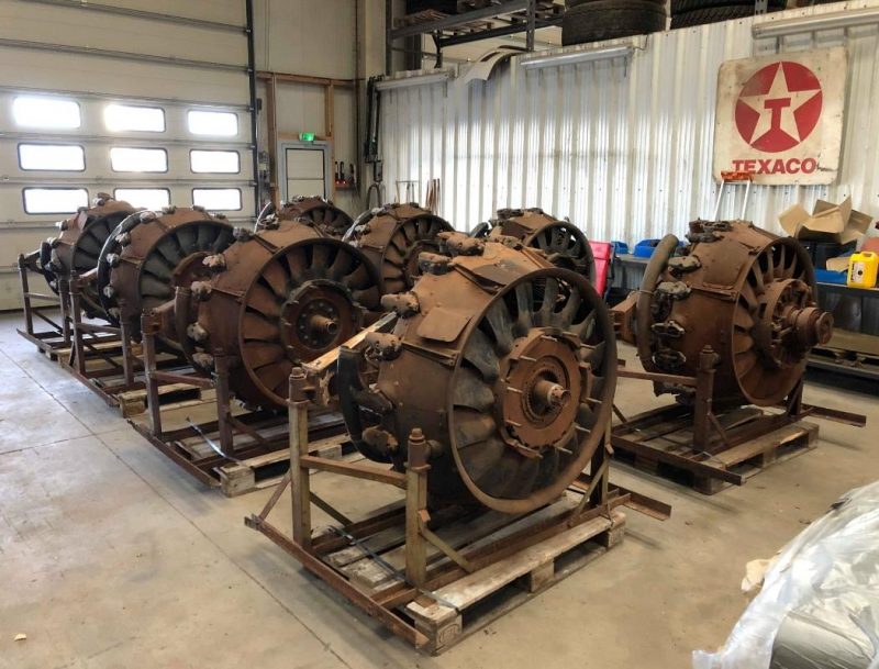 8 Sherman tank engines. Radial engines that will be fitted into Sherman tanks