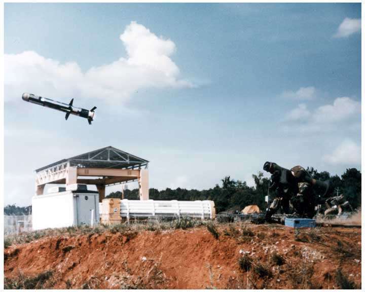 Launch of an early Javelin Missile.