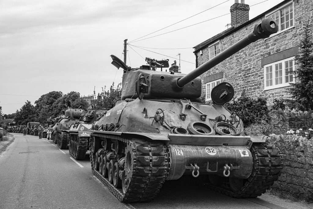 Black and white tanks.
