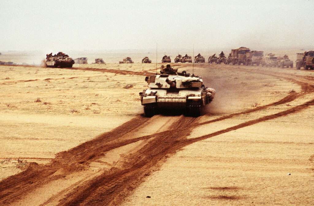 A Challenger 1 and CRARRV during the Gulf War.