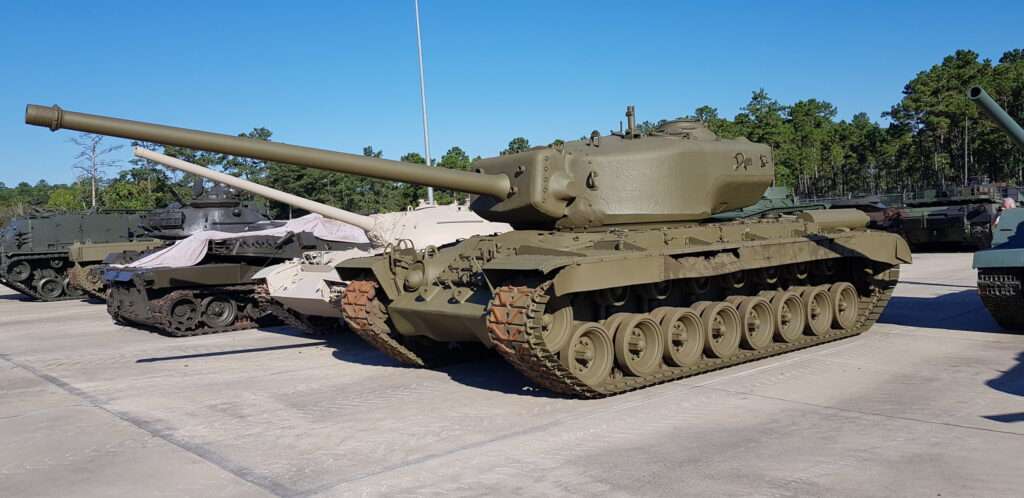 An American heavy tank at Fort Benning.