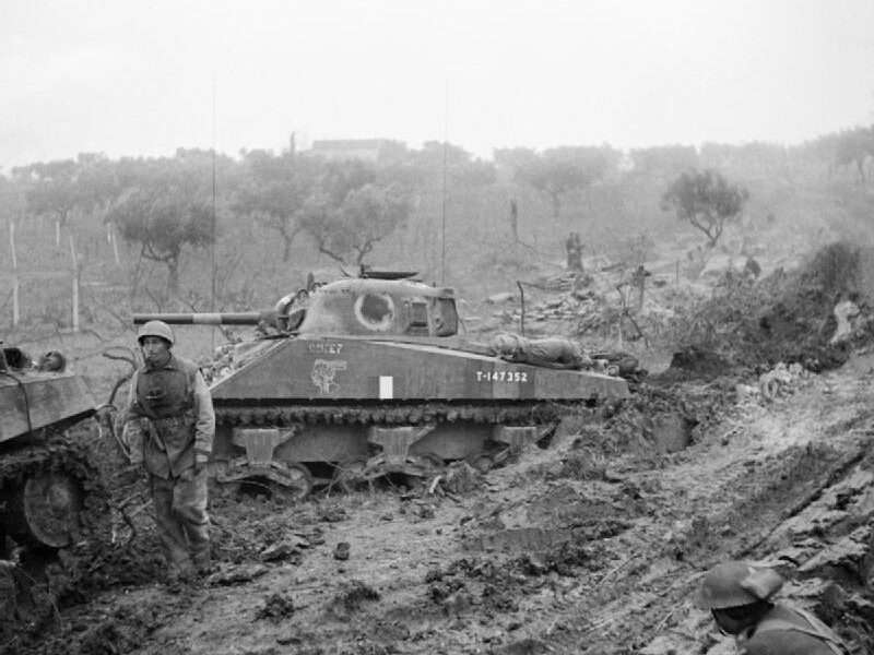 Canadian Shermans in Italy.