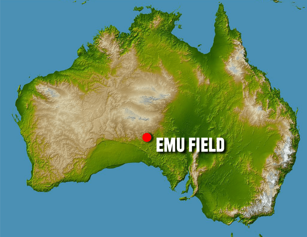 Emu Field Australia map.