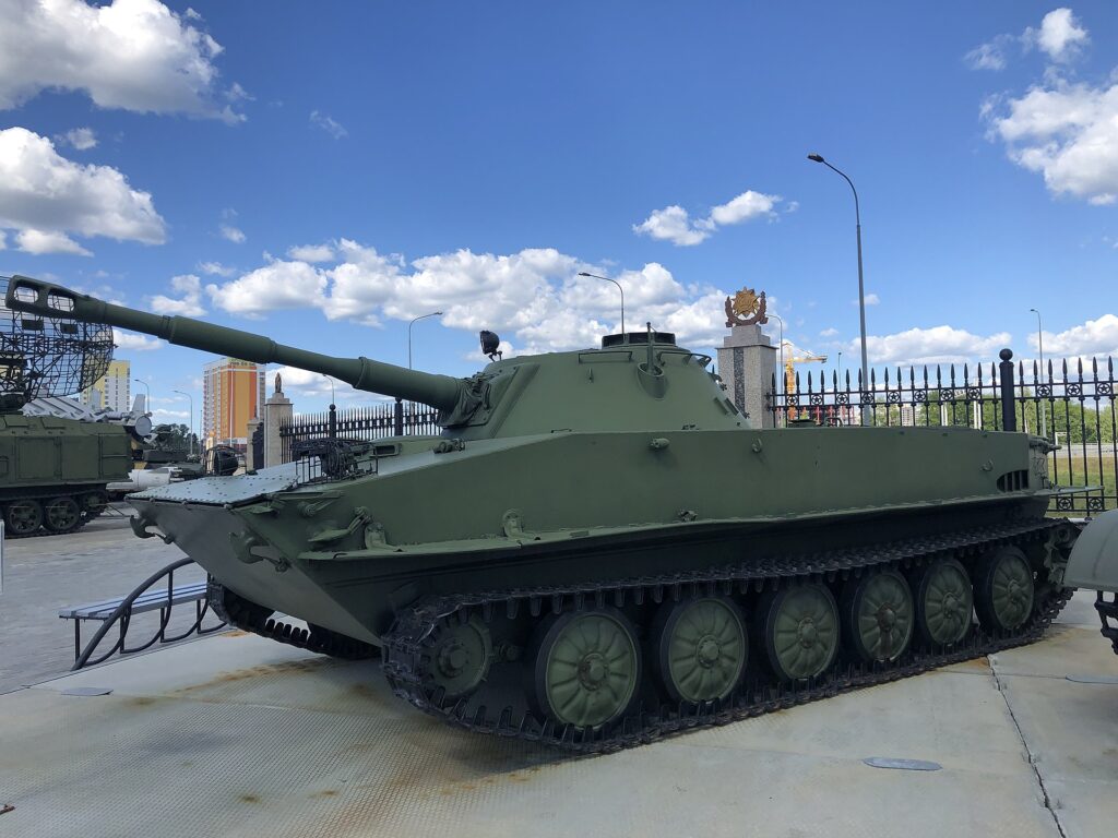 A Soviet PT-76 amphibious light tank.