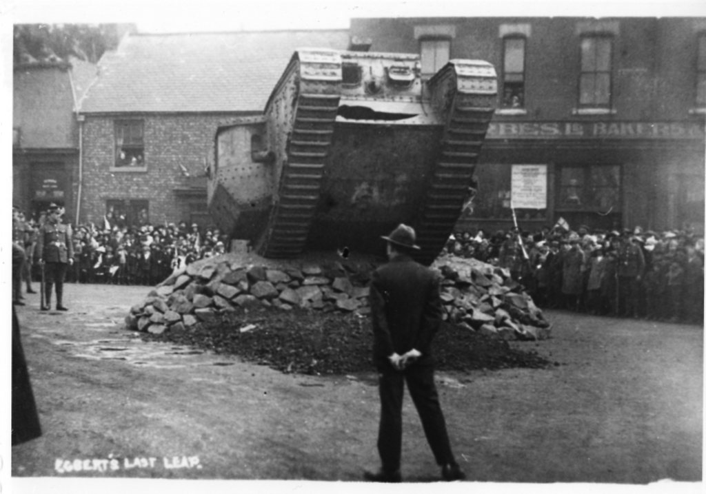 The prized tank Egbert arrives in West Hartlepool.