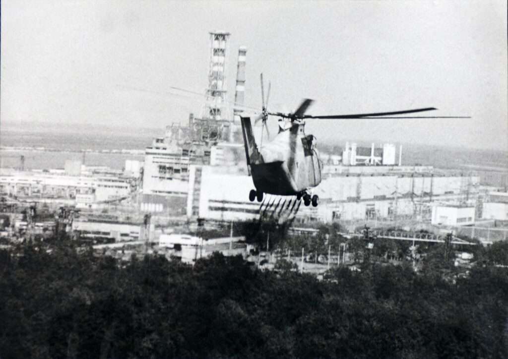 Helicopter over Chernobyl.