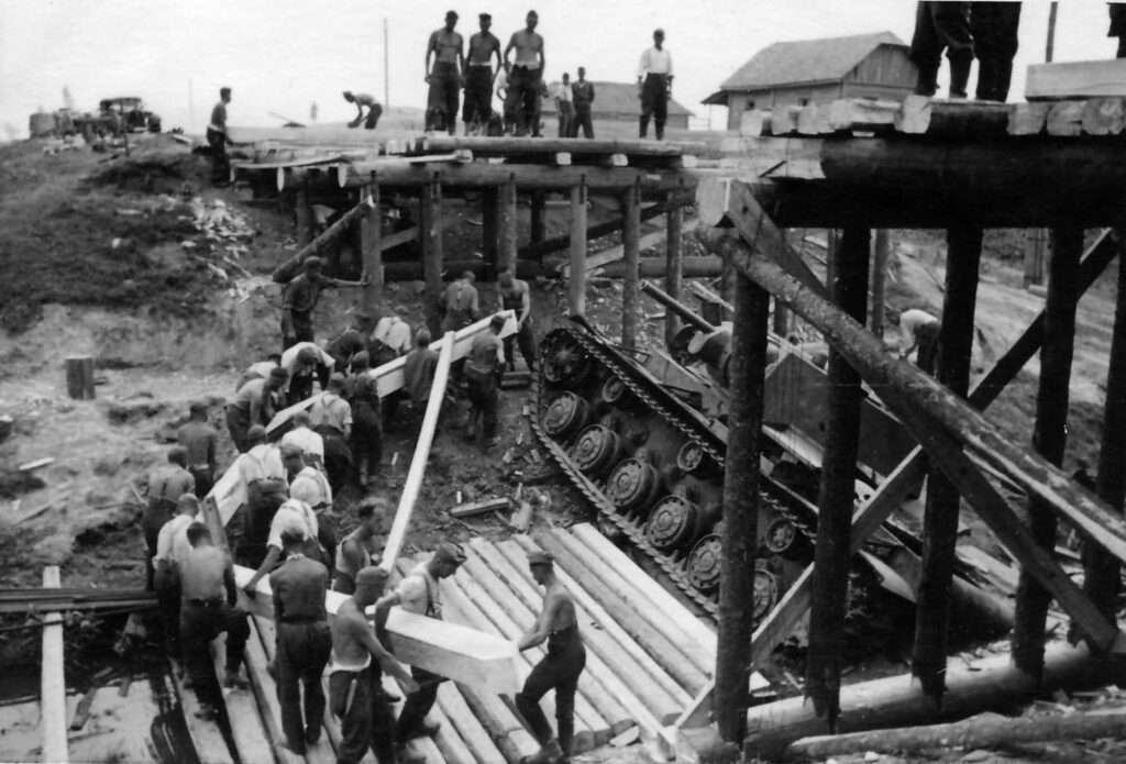 KV-1 after collapsing through a bridge.