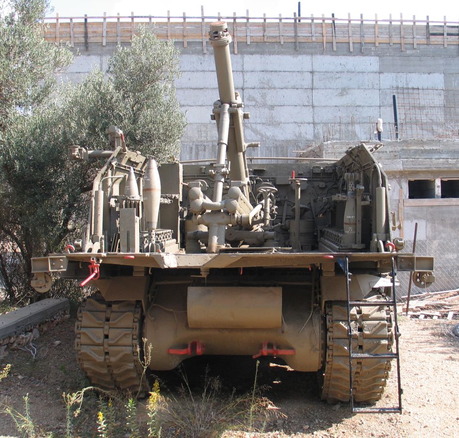 Makmat self-propelled mortar with front armor dropped.
