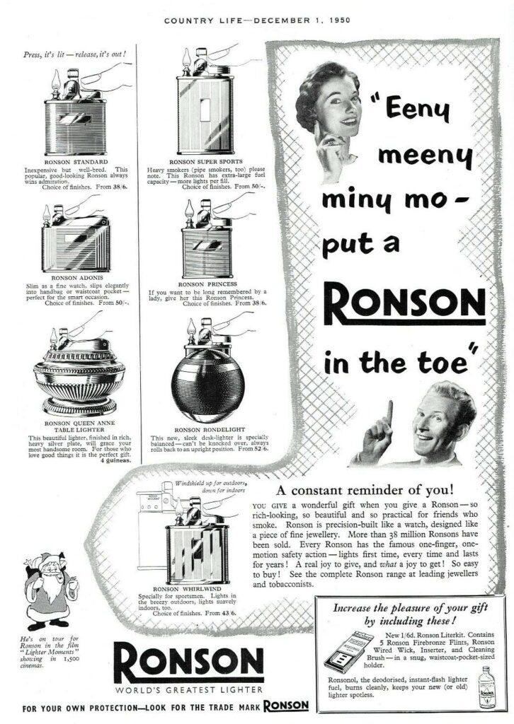 Ronson 1950 Advert.