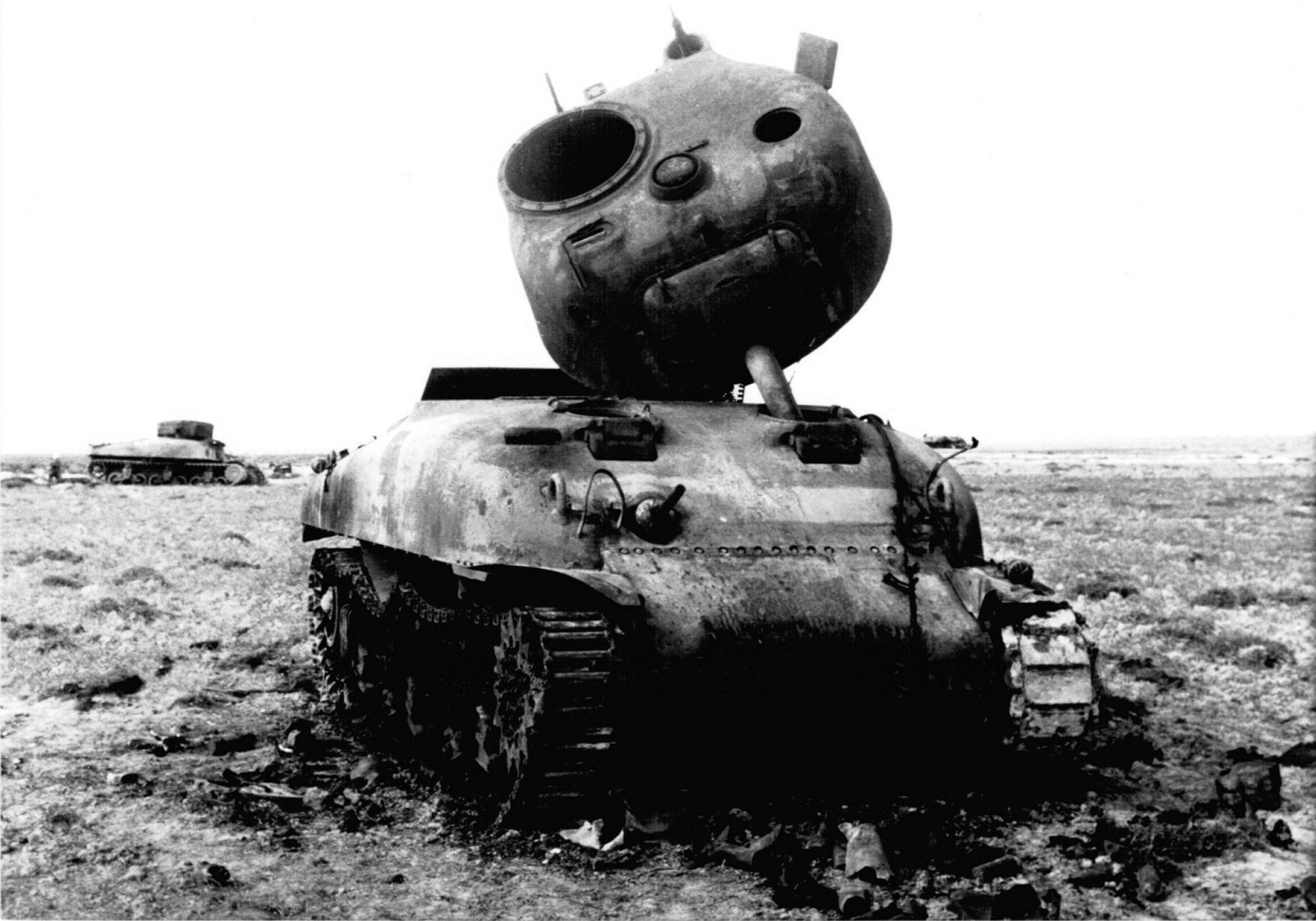 A destroyed Sherman.